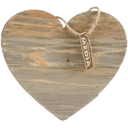 Hampton Art Jillibean Soup Mix The Media Shaped Wooden Plank - 11"X9.75" Dark Heart