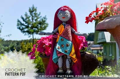 Crochet Pattern Sally Skellington Amigurumi doll