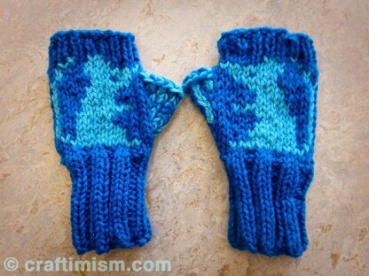 Mouse Pattern Fingerless Mitts