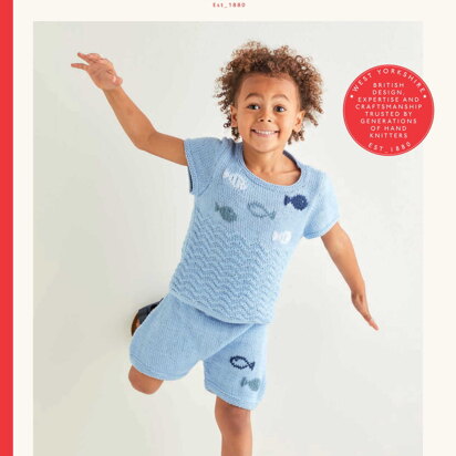 Kids Top & Short Set in Sirdar Snuggly 100% Cotton DK - 2575 - Downloadable PDF