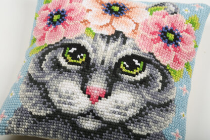 Craft Buddy Pretty Kitten Cushion Cross Stitch Kit