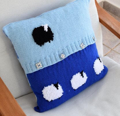 Patchwork Flock of Sheep Cushion