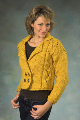 Double Breasted Cropped Cardigan in Plymouth Yarn De Aire - 2256 - Downloadable PDF
