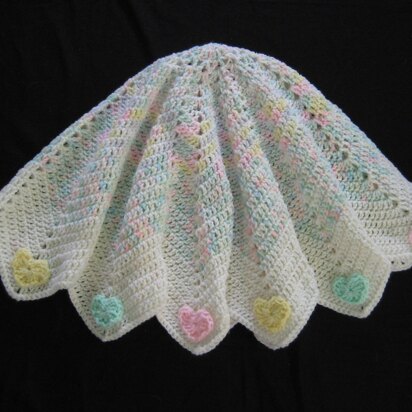 Ripple Hearts Baby Blanket