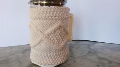 Aran Diamond Coffee Cozy