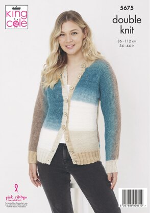 Sweater and Cardigan Knitted in King Cole DK - 5675 - Downloadable PDF