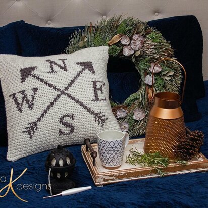 Compass Pillow Cover