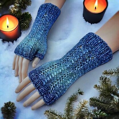 Zigzag Elegance - Knitted Fingerless Gloves