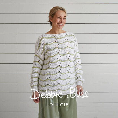 Wave Stitch Top - Knitting Pattern For Women in Debbie Bliss Dulcie by Debbie Bliss