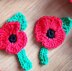 Crochet Remembrance 'Poppy Brooch' and 'Wreath'