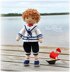 Sailor boy knitted doll
