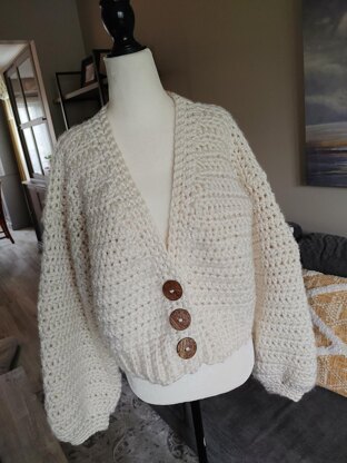 Cropped Crochet Cardigan