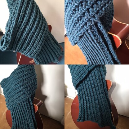 Teal mistake rib scarf