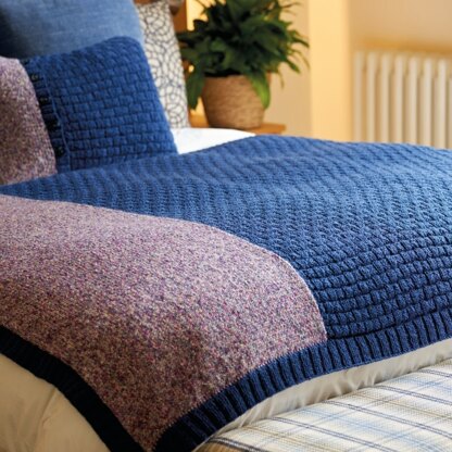 Calder Basket Weave Blanket & Cushion in West Yorkshire Spinners - DPB0246 - Downloadable PDF