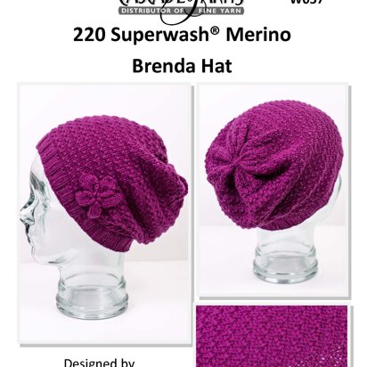 Brenda Hat in Cascade Yarns 220 Superwash® Merino  - W657 - Downloadable PDF