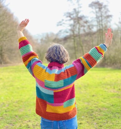 Fluffy Day Colour Block Sweater