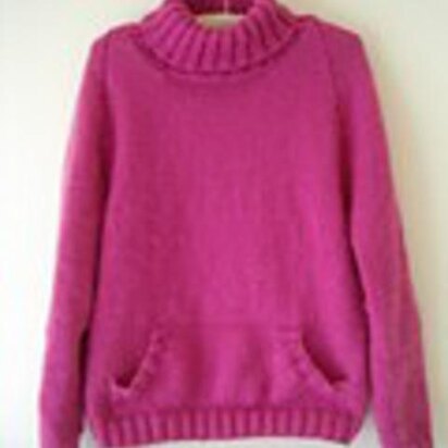 Daphne - ladies 12ply roll collar jumper with pocket