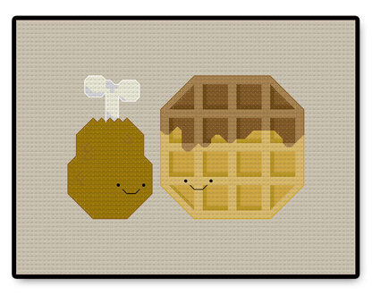 Chicken and Waffle Kawaii - PDF Cross Stitch Pattern