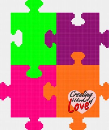 Autism Puzzle Peaces C2C Stitch Graphgan