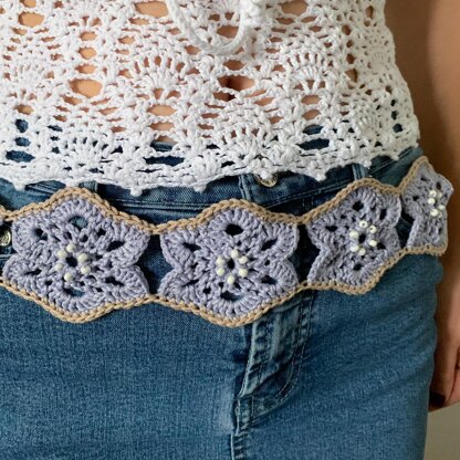 Crochet Flower Belt