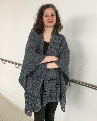 Crochet Ruana Pattern: Never-A-Gray-Day Ruana