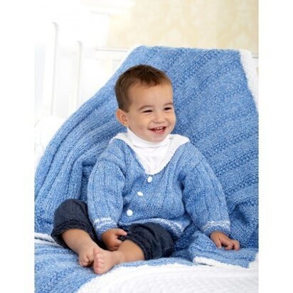 Middy Jacket and Blanket in Bernat Baby Coordinates Solids - knitting pattern