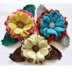 Crochet flower. Leaves applique. Flower embellishment. 3d crochet flower decoration. Flower brooch