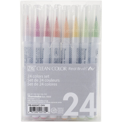 ZIG Kuretake ZIG Clean Color Real Brush Markers 24/Pkg - 478454