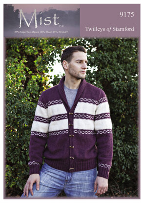 Knitted Men's Jacket in Twilleys Mist DK - 9175