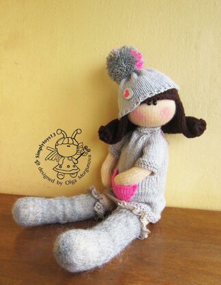 Irishka doll knitted flat