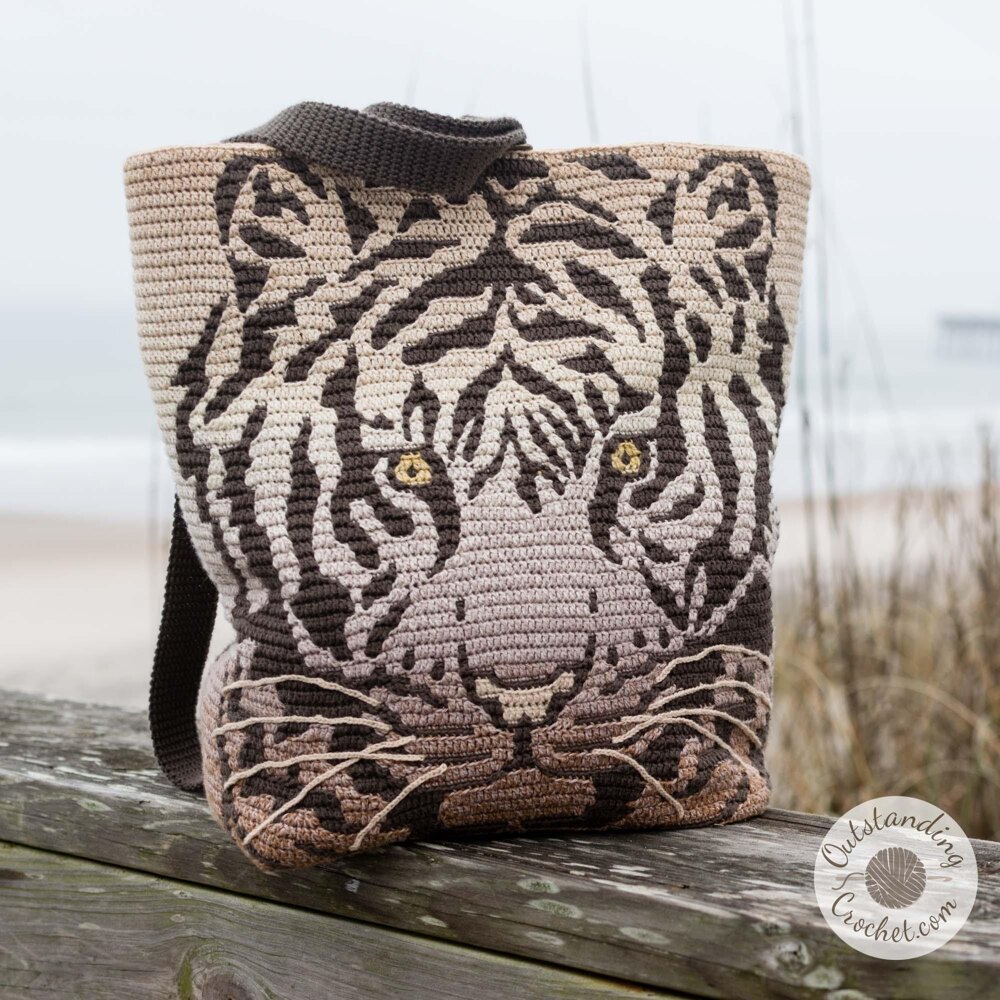 Tiger Mosaic Backpack/ Bag Crochet pattern by Natalia Kononova