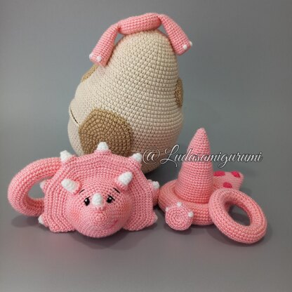 Baby Triceratops Crochet pattern by Ludasamigurumi