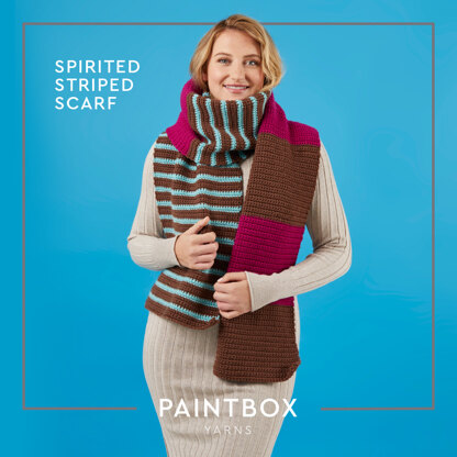 Spirited Striped Scarf - Free Crochet Pattern for Women in Paintbox Yarns 100% Wool Chunky Superwash by Paintbox Yarns