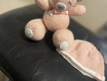 Teddy and hat in pink, grey or blue #5