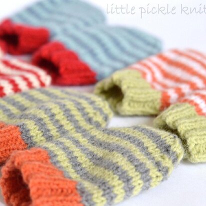 Little Pickle Knits 4-Ply Stripe Baby Mittens PDF