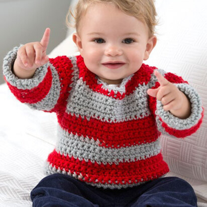 Go Team Go! Baby Sweater in Red Heart Team Spirit - LW4026 - Downloadable PDF