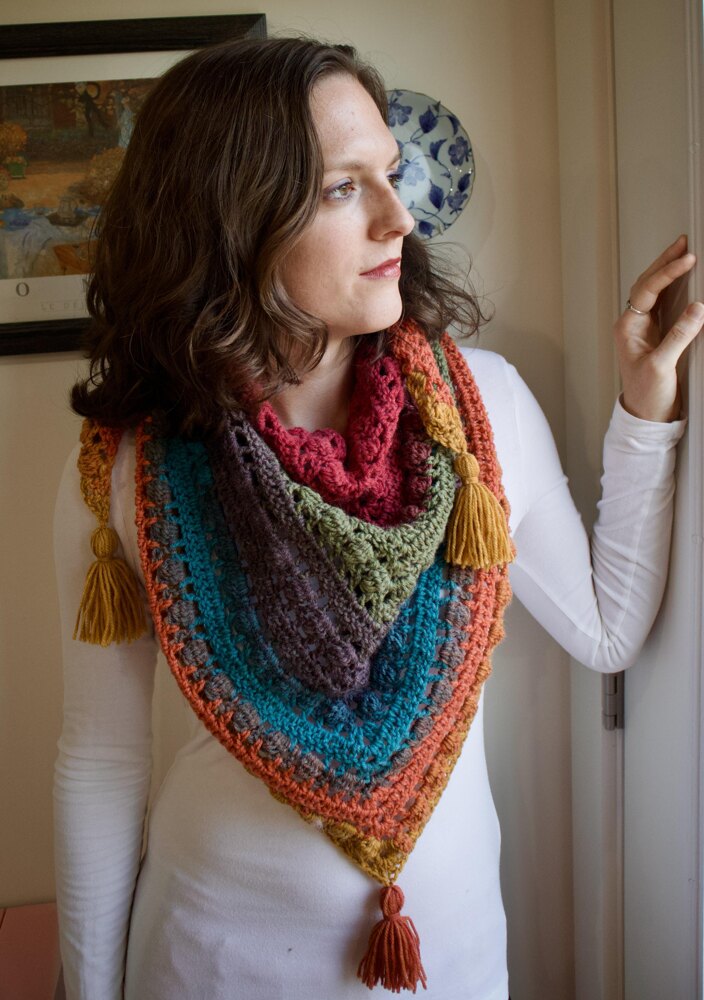 Crochet Scarf Pattern Triangle Scarf How To Wear Crochet Triangle