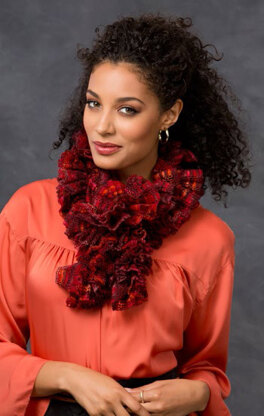 Simone’s Ruffle Scarf in Red Heart Boutique Filigree - LW3423 - Downloadable PDF