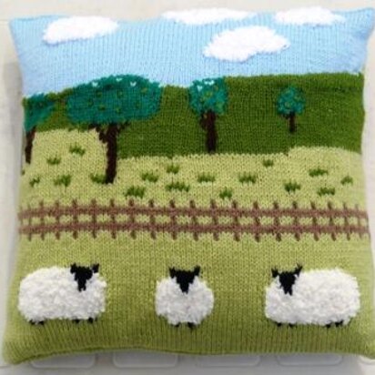 Sheep in the countryside cushion