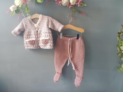 Crochet Pramsuit and Mouse