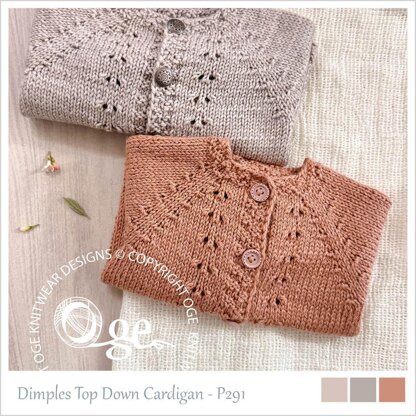 Dimples Top Down Cardigan - P291