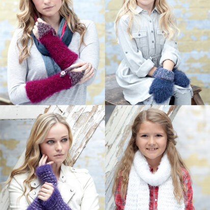Wristwarmers, Mittens and Scarf in Sirdar Ophelia and Freya - 7264 - Downloadable PDF