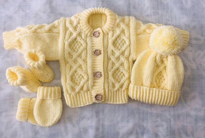 "Breda" Aran Knitting Pattern for Babies