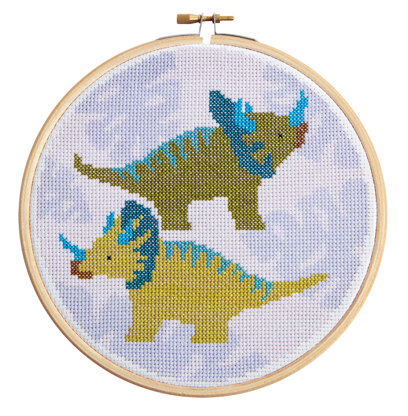 Hawthorn Handmade Triceratops Cross Stitch Kit