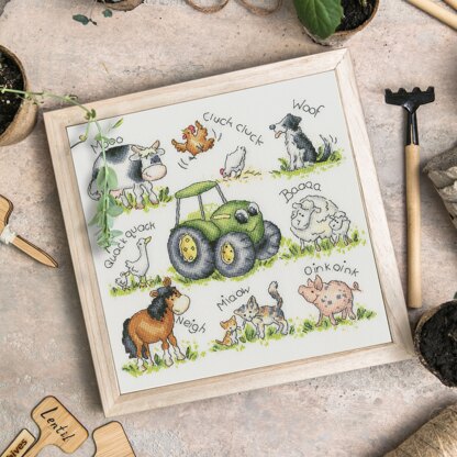 Bothy Threads Farmyard Friends Cross Stitch Kit - 26 x 26cm