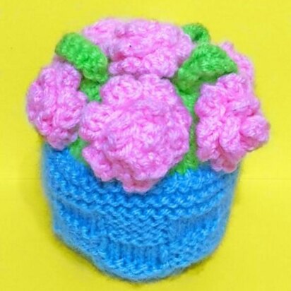 Roses Bowl Orange Choc Cover - knitting pattern