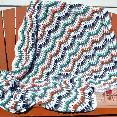 Picket Fence Ripple Afghan