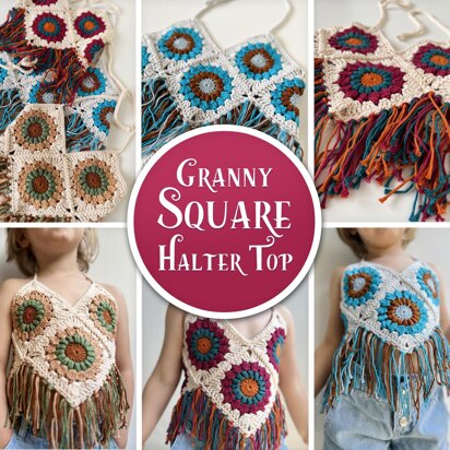 Granny Square Halter Top for Kids