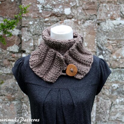 Taupe skinny button scarf