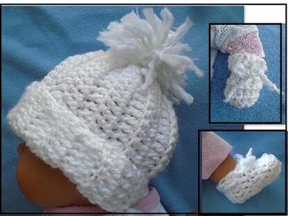 764 BABY BOOTIES, HAT, MITTENS,